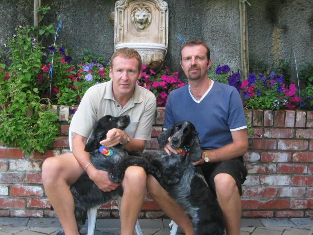 Chris with Rohan and Alasdair with Raq, 2006